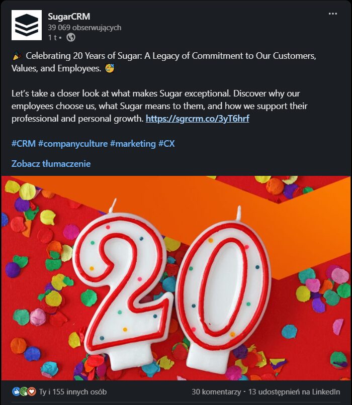 20 lat sugarcrm